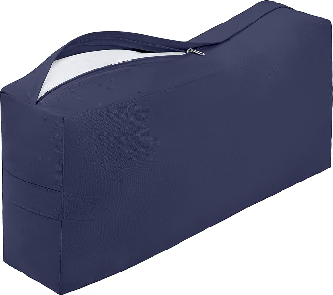 Retrospec Sequoia Meditation Cushion & Yoga Bolster Pillow With Cotton Cover - Supportive 24x12x6in Rectangle for Spine Relief, Joint Support & Posture - Machine Washable With Carry Handle