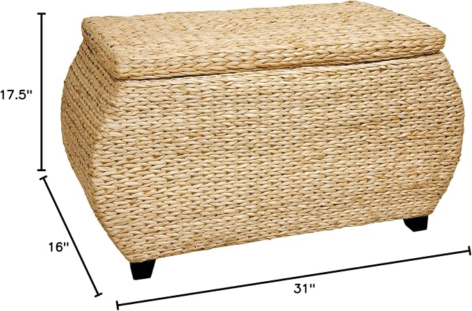 Red Lantern 31-Inch Rush Grass Storage Chest