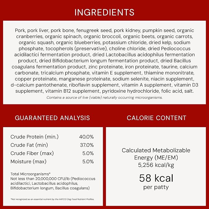 Stella & Chewy's Freeze-Dried Raw Dinner Patties - Purely Pork Recipe - High Protein Grain-Free Puppy & Dog Food - Perfect For Picky Eaters - 14 oz