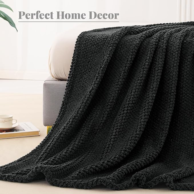 Whale Flotilla Soft Fleece King Size Bed Blanket, Black | 90x104 Inch, Suitable for Bed, Fluffy Fuzzy Jacquard Blankets for All Season, Lightweight and Cozy