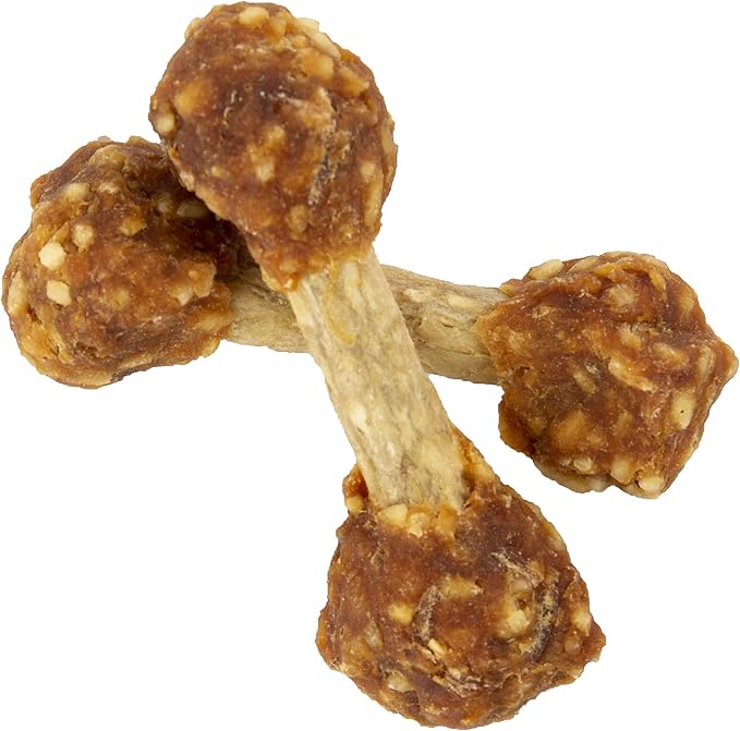 GOOD 'N' FUN Dumbbell Long-Lasting Dog Treat for Small Dogs, 4 oz (12 Pack) | Made with Real Protein, Premium Chicken and Beef Hide Chew, Supports Dental Health, Mental Stimulation, For Adult Dogs