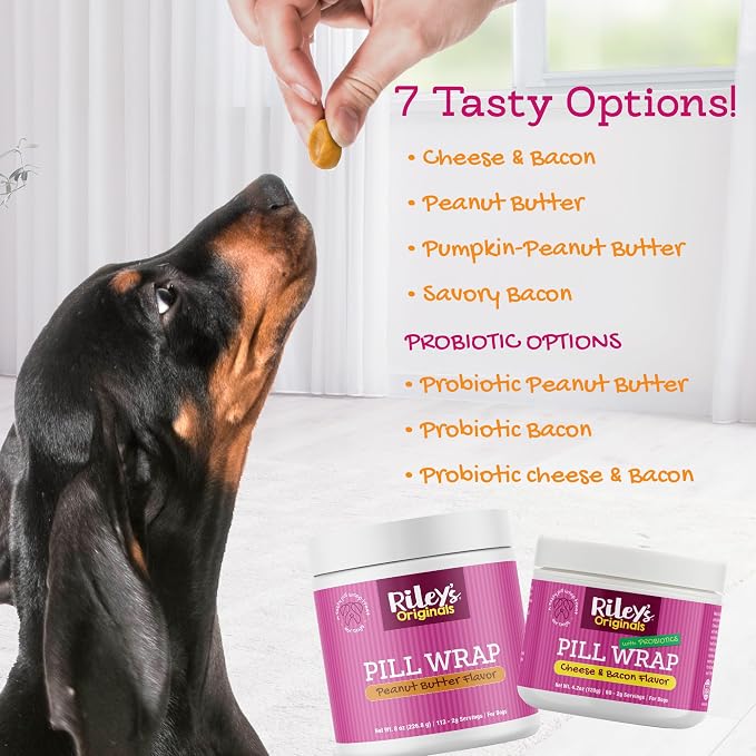 Riley's Pill Wrap for Dogs - Savory Bacon Pill Paste for Dogs - 8oz