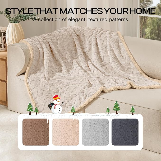 Luciphia Waterproof Dog Blanket, Reversible Sherpa Fleece for Couch Cover | Reversible waterproof pet blanket soft fleece machine washable protect couch bed, Beige-thicken 40" x 28"