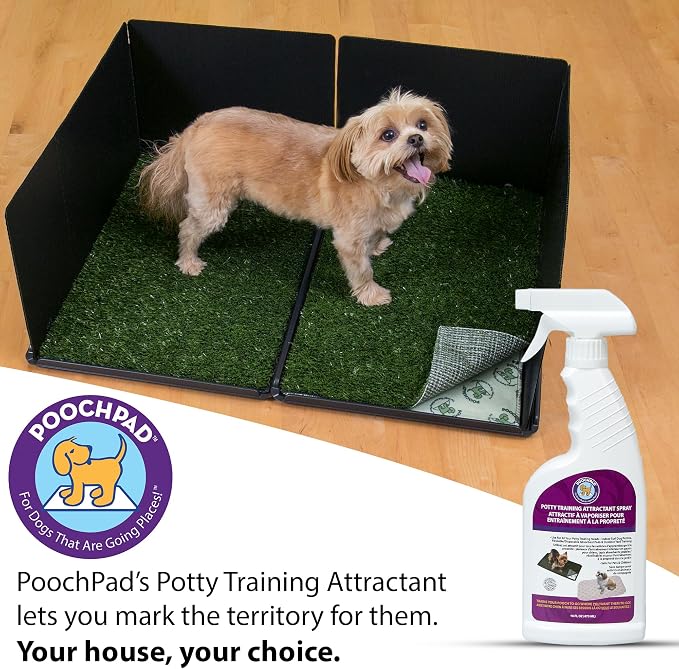 PoochPad Potty Training Attractant Spray for Dogs & Puppies, 16 oz | Indoor Potty Pad & Outdoor Use, Dog Training & Behavior Aid, Housebreaking Supplies, Non-Toxic Formula, Made in USA