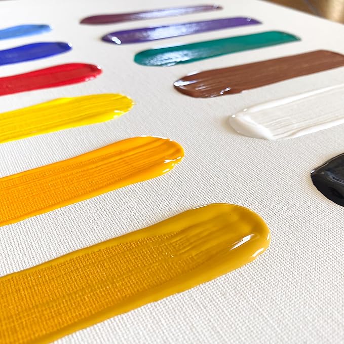 milo Acrylic Paint Set of 12 Colors | 16 oz Bottles | Student Primary Colors Acrylics Painting Pack | Made in the USA | Non-Toxic Arts & Crafts Paints for Artists & Hobby Painters