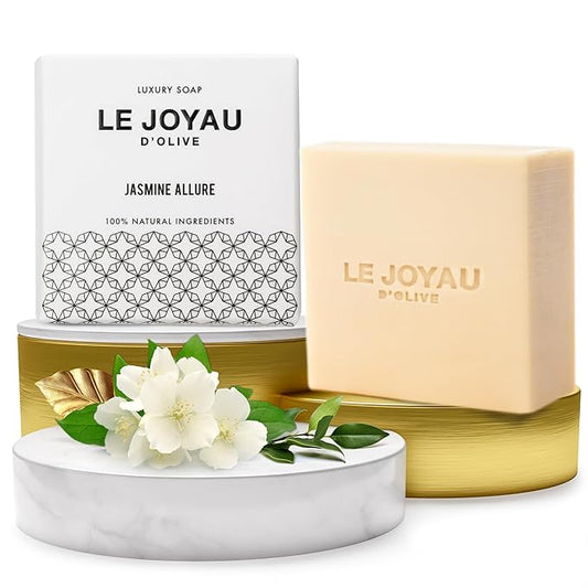 LJO Soap Handmade with Essential Oils | Only 4 All-Natural Ingredients | No Artificial Fragrances | No Titanium Dioxide | Jasmine Allure | For Men & Women | All-Skin Types | Holiday Gift | Pack of 1