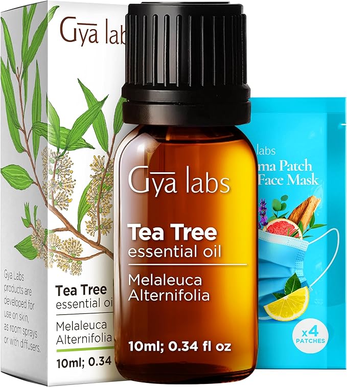 Tea Tree Oil for Skin & Eucalyptus Essential Oil for Diffuser Set - Aromatherapy Grade Essential Oils Set - 2x0.34 fl oz - Gya Labs