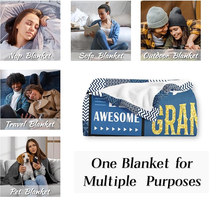Grandson Gifts from Grandma/Grandpa, Birthday Grandson Blanket 60"x50", Grandson Gift Ideas for Christmas