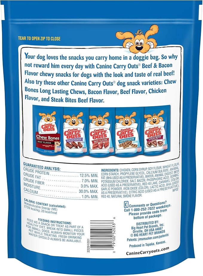 Canine Carry Outs Beef & Bacon Flavor Dog Treats, 4 Bags (22.5 Oz. Each)