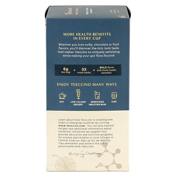 Teeccino Dark Chocolate - Prebiotic SuperBoost™ Herbal Tea - 25 Tea Bags - Support Your Probiotics with Vegan GOS & Organic XOS For Good Gut Health and Regularity, Digestive Chocolate Tea, (Pack of 3)