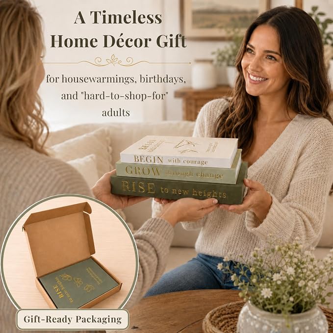 Decorative Books for Home Decor | Elevate your Bookshelf Decor with Coffee Table Books (Fake Books Set of 3) | Faux Books for Decoration | Hollow Book Box with Hidden Storage | Decorative Storage Box