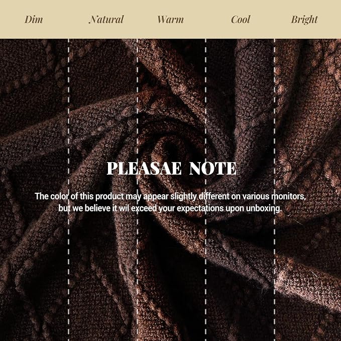 BATTILO HOME Dark Brown Throw Blanket for Couch, Chocolate Knit Throw Blankets for Home Decor, Decorative Brown Blanket for Foot of Bed, 50"x60"