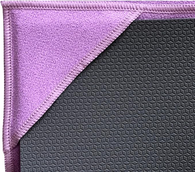 Yoga Towel, Non Slip Hot Yoga Mat Towel with Corner Pockets, Mat-Sized 24" x 72", 100% Microfiber Sweat Absorbent, Perfect for Hot Yoga, Bikram, Pilates and Yoga Mats (Purple)