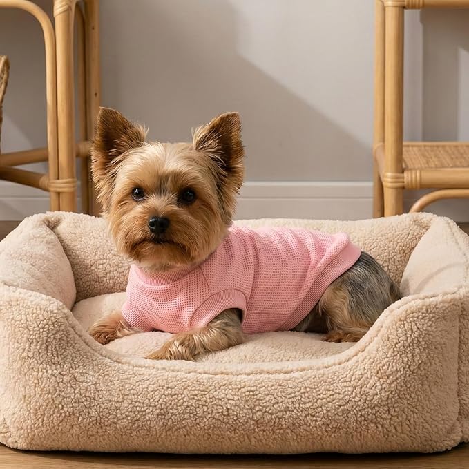 1 Pack Dog Shirt for Small Supplies Functional Waffle Dog Clothes Warm Soft Sweatshirt Outfit for Dogs Cats Pet Apparel