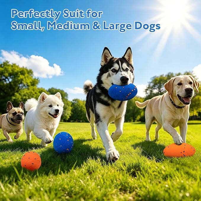 Interactive Dog Toys Ball with 2 Shells – Automatic Moving Rolling(Blue)