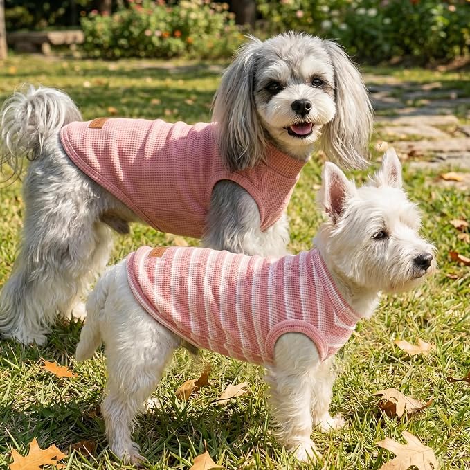 3Pack Dog Shirts Lightweight Waffle Dog Shirt for Small Dogs Sleeveless Dog Shirt for Small Medium Boy Girl Dogs Cozy & Breathable Pet Vest
