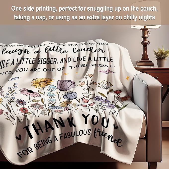 Friendship Gifts for Women, Best Friend Birthday Gifts for Women, Best Friends Blanket, Gifts for Best Friend Woman, Bestie Gift for Woman 60”x50” Inches