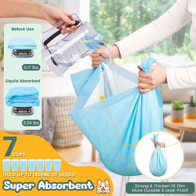 60 Count Extra Large Dog Pee Pads 28" x 34", Super Absorbent X-Large Puppy Pads Disposable Dogs Training Pads, Quick Drying Leak-Proof Dog Potty Pads for Doggies Puppies (Pack of 2)