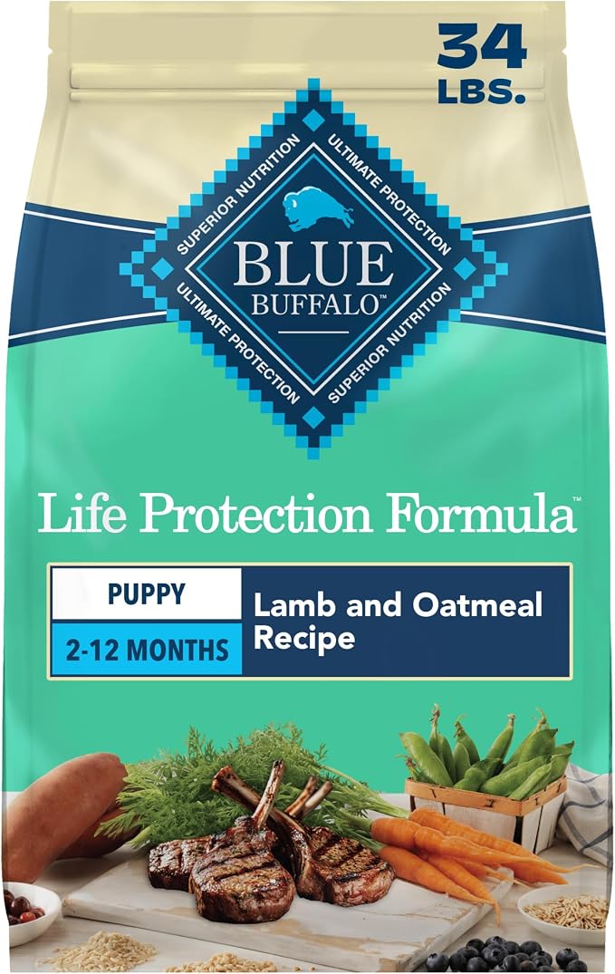 Blue Buffalo Life Protection Formula Lamb Puppy Dry Dog Food, 34 lb | With DHA for Brain Development, Real Lamb #1 Ingredient, Antioxidant-Rich LifeSource Bits, Promotes Healthy Muscle Growth