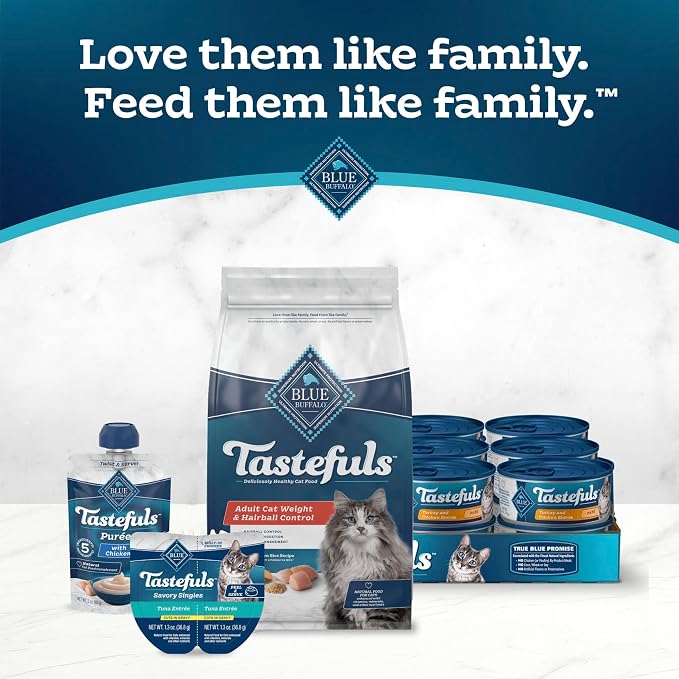 Blue Buffalo Tastefuls Chicken Weight & Hairball Control Dry Cat Food, 3 lb | Chicken & Brown Rice Recipe, Weight & Hairball Control, No Corn, Wheat, or Soy