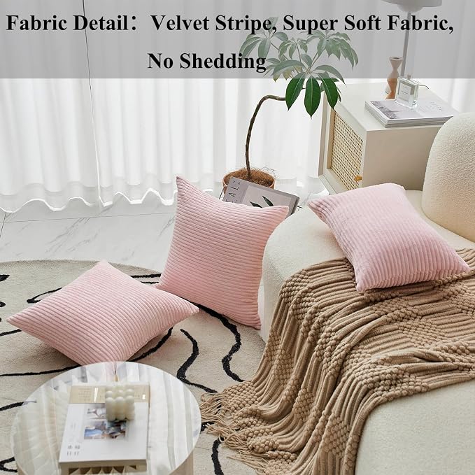 Home Brilliant Pink Pillow Cover for Couch Accent Throw Pillow Cover for Wedding Sofa Bench Holiday Decor Gift for Girl, 18x18 inches, 45cm, Blush Pink