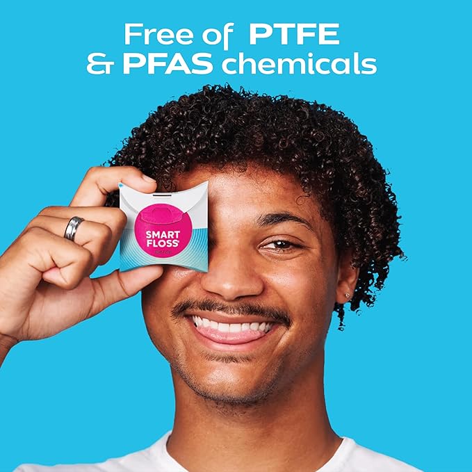 DrTung's Smart Floss - Natural Dental Floss, PTFE & PFAS Free, Gentle on Gums, Expands & Stretches, BPA Free - Cardamom Flavor(Pack of 6)
