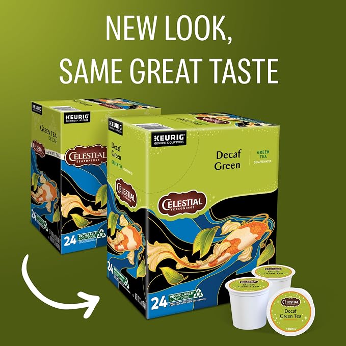 Celestial Seasonings Decaf Green Tea, Single-Serve Keurig K-Cup Pods, 96 Count