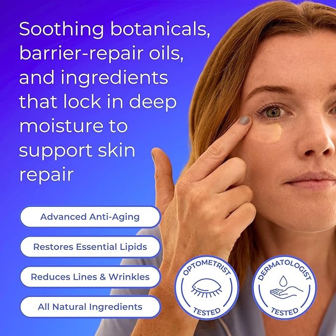 Blinkjoy Restorative Under Eye Balm – Anti-Aging Moisturizing Eye Balm with Omegas to Reduce Dryness & Fine Lines – Optometrist & Dermatologist Recommended, Fragrance-Free