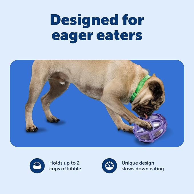 PetSafe Busy Buddy Kibble Nibble Treat Dispensing Dog Toy, Small | Slow Feeder Holds up to 3.5 Cups of Food, Adjustable Prongs Customize Treat Flow, Top-Rack Dishwasher Safe, Dogs Under 20 Lb