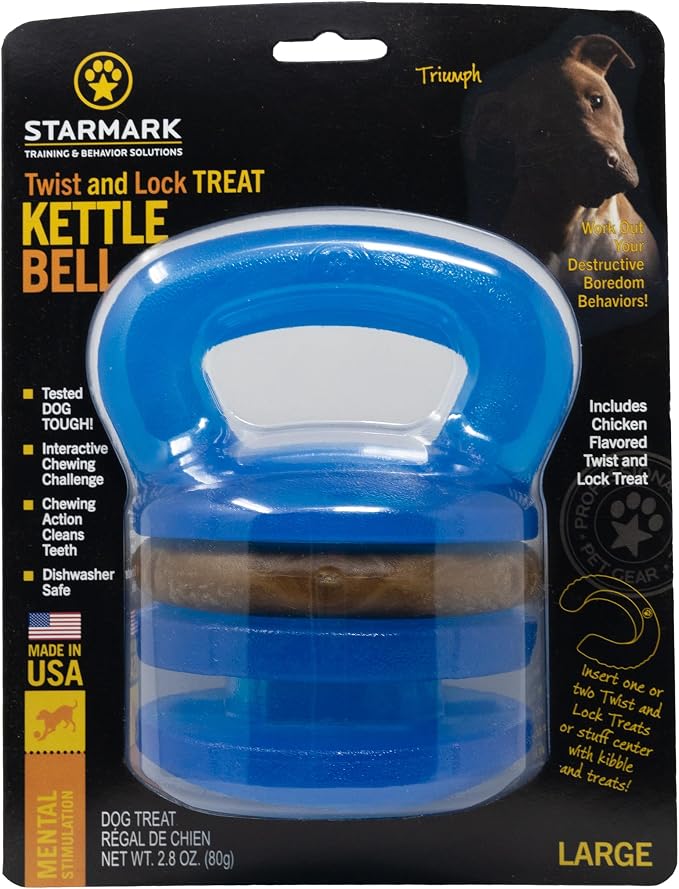 Starmark Twist and Lock Kettlebell Interactive Dog Chew Toy