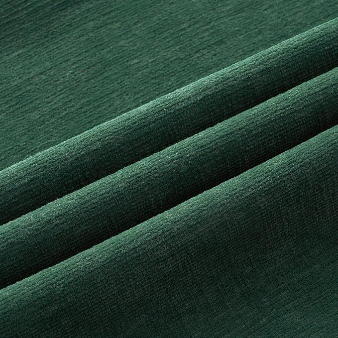 MIULEE Dark Green Chenille Couch Euro Throw Pillow Covers, 22x22 | Set of 2, Soft Modern Farmhouse Style, Decorative Pillowcases for Sofa Living Room Bed, Home Decor