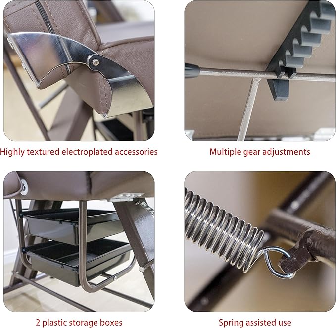 TATARTIST Tattoo Chair for Client Facial Beds for Esthetician Adjustable Lash Tattoo Bed Facial Spa Chair for Beauty Massage Salon (Brown)