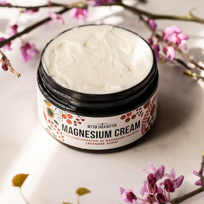 Better Shea Butter Magnesium Cream | Lavender | Relieves Leg Cramps and Muscle Tension | Night Lotion for Pregnancy, Kids and Baby | Handcrafted with Organic Ingredients