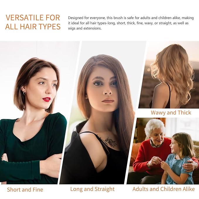 Eagle Fortress Boar Bristle Hair Brush for Women, Detangler Brush for Wet, Dry & Damaged Hair with Long Pins for Thick & Long Hair - Boar Black