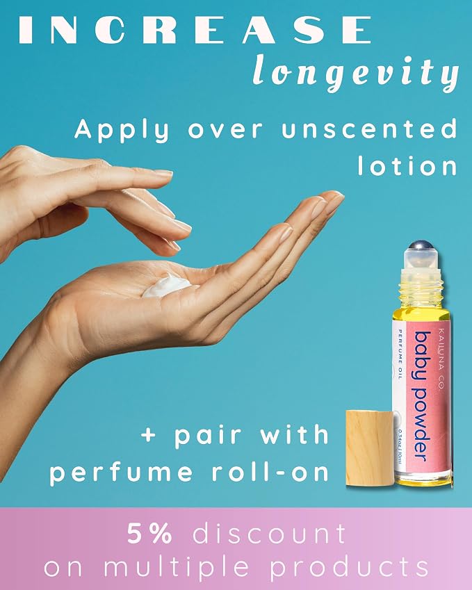 Kailuna Co. Baby Powder Natural Hair & Body Mist Spray, Twin Pack, Pure Essential and Fragrance Oils, Alcohol-Free, Handmade in California (2 x 0.5Fl Oz)
