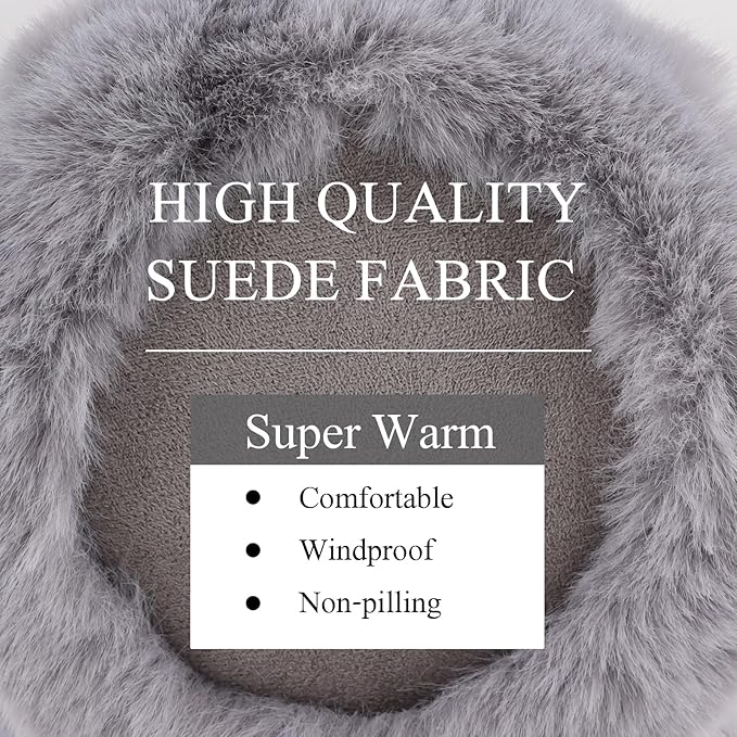 Zsedrut Winter Women Earmuff Foldable Ear Warmer Fluffy Ear Cover Warm Outdoor