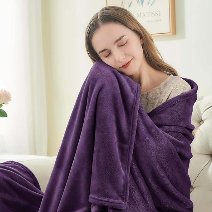 BEDELITE Fleece Blanket Soft Plush Full Bed Blanket Purple 84"x90" | Ultra Soft Fleece, Plush Microfiber, Lightweight Warmth, All Season Comfort, Fade Resistant, Machine Washable, Couch Sofa Bed