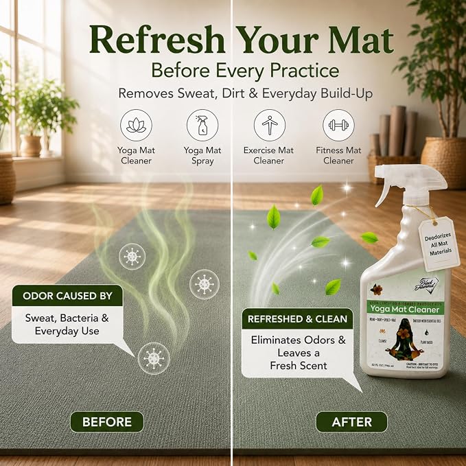 Black Diamond Stoneworks Yoga Mat Spray Cleaner: USDA Certified BIOBASED- Essential Oils, Safe for All Type of Materials, Exercise, Pilates, or Workout Mats. (1 quart/1 gallon)