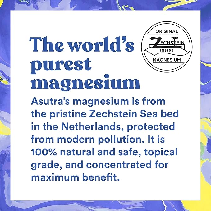 ASUTRA Ultimate Topical Magnesium Bundle, 4 fl oz Magnesium Oil Spray, 2 lb Bag of Bath Flakes, 6.76 fl oz Everyday Lotion, Derived from Zechstein Seabed