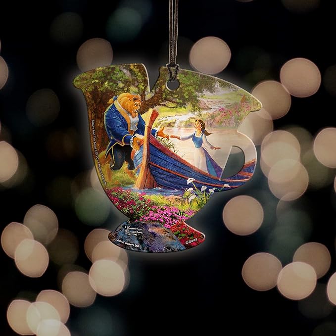 Disney - Beauty and The Beast II - Picnic - Thomas Kinkade - Chip Teacup Shaped Hanging Acrylic Print Accessory ACPTEACUP280