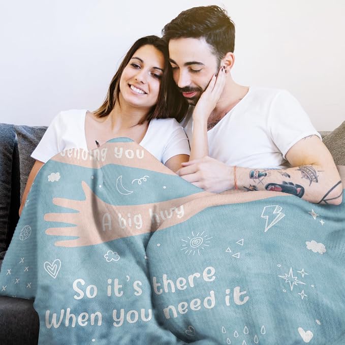 Get Well Gifts for Women Men, Hug/Healing Blanket | Thinking of You/Cancer Care/Sympathy/After Surgery Gifts for Friends, Sister, Coworkers, Soft Throw Blankets 50'' x 60''