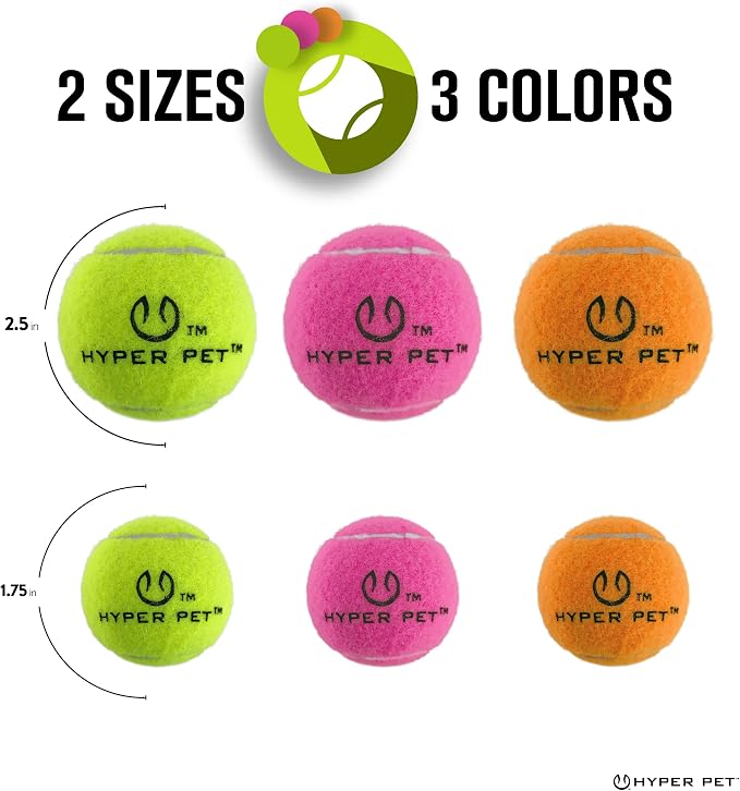 Hyper Pet Mini Tennis Balls for Small Dogs, Pack of 12, Interactive Fetch