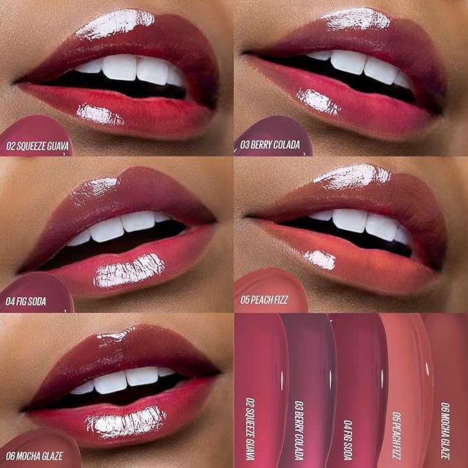 Kaja Lip & Blush Glazed Keychain Stain - Jelly Charm 06 Mocha Glaze | with Triple Berry Complex, Lemon Fruit Extract & Olive Squalane, Hydrating, Long Lasting Lip Tint