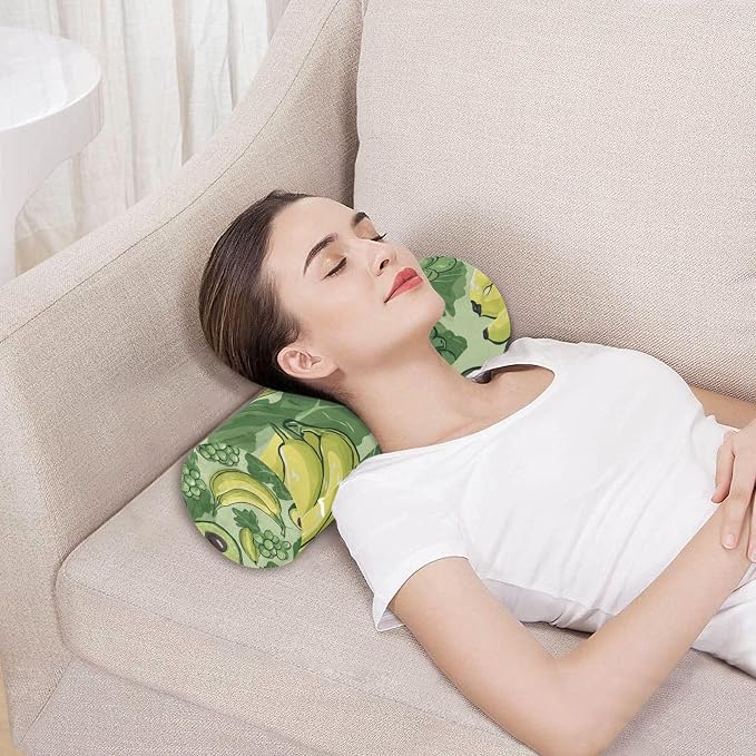 California Grapes Avocados and Bananas Neck Roll Pillow Bolster Round Health Memory Foam Long Cervical Cylinder Pillows with Removable Washable Cover for Body Bed Legs Back Yoga