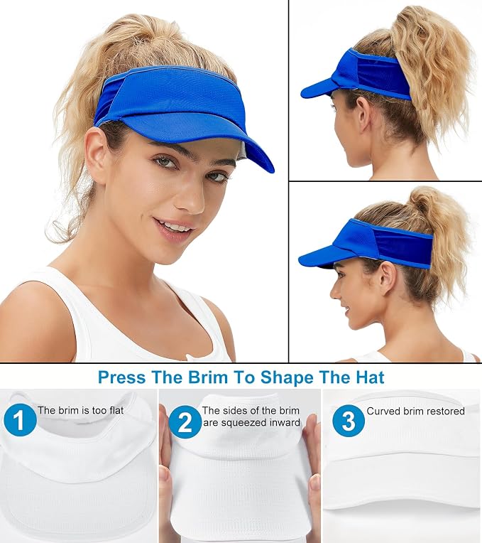 Sun Visor Hats Lightweight Stretchy for Running Tennis Golf | Portable,Mesh breathable,Quick-dry,Cooling Visor Hat,Stretch Fit,For Outdoor Sport Pickleball,Beach Volleyball