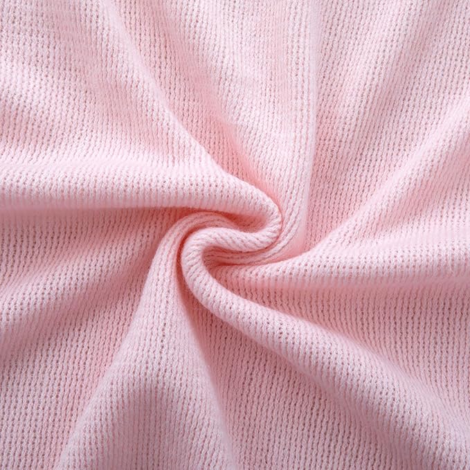 Vonty Pink Knitted Throw Blanket with Tassels Fringe, 50x60 Acrylic | Super Soft And Lightweight, Year-Round Cozy Warmth, Farmhouse Decorative Style, Machine Washable, for Couch, Sofa or Bed