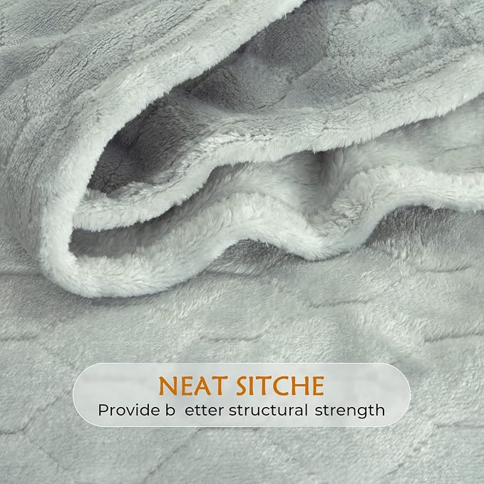 Fleece Blanket Super Soft Cozy Throw Blanket 50" x 60", Lightweight Fuzzy Comfy Textured Flannel Blanket Warm Plush Throw Blankets for Couch, Sofa, Bed, Mirage Gray