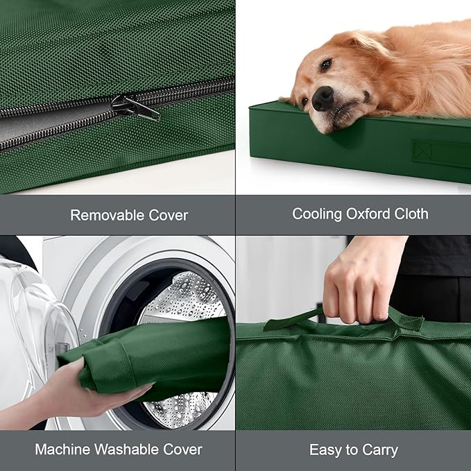 Outdoor Waterproof Orthopedic Dog Bed for Large Dogs | Egg Crate Foam for Joint Support, TPU Waterproof Layer, Machine Washable 1680D Oxford Cover, 36 x 27 Inch, Up to 65 lbs