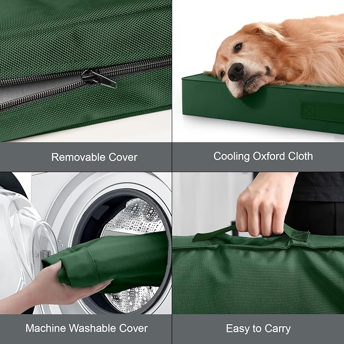 Waterproof Orthopedic Outdoor Dog Bed XL for Extra Large Dogs | Egg Crate Foam for Joint Support, TPU Waterproof Layer, Machine Washable 1680D Oxford Cover, 44 x 32 Inch, Up to 90 lbs