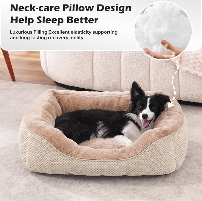 Dog Bed Medium Size, Orthopedic Warming Soft Calming Sleeping Durable with Anti-Slip Bottom
